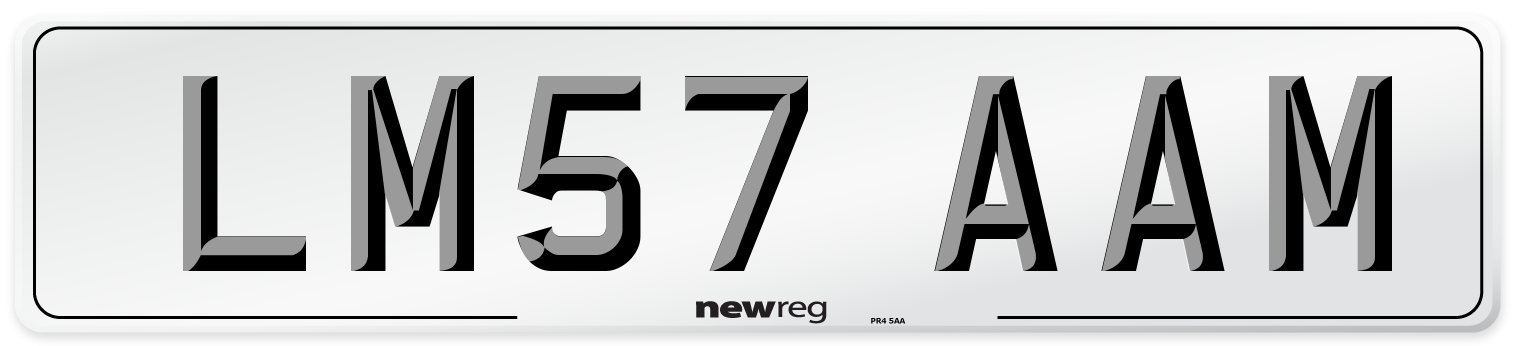 LM57 AAM Number Plate from New Reg